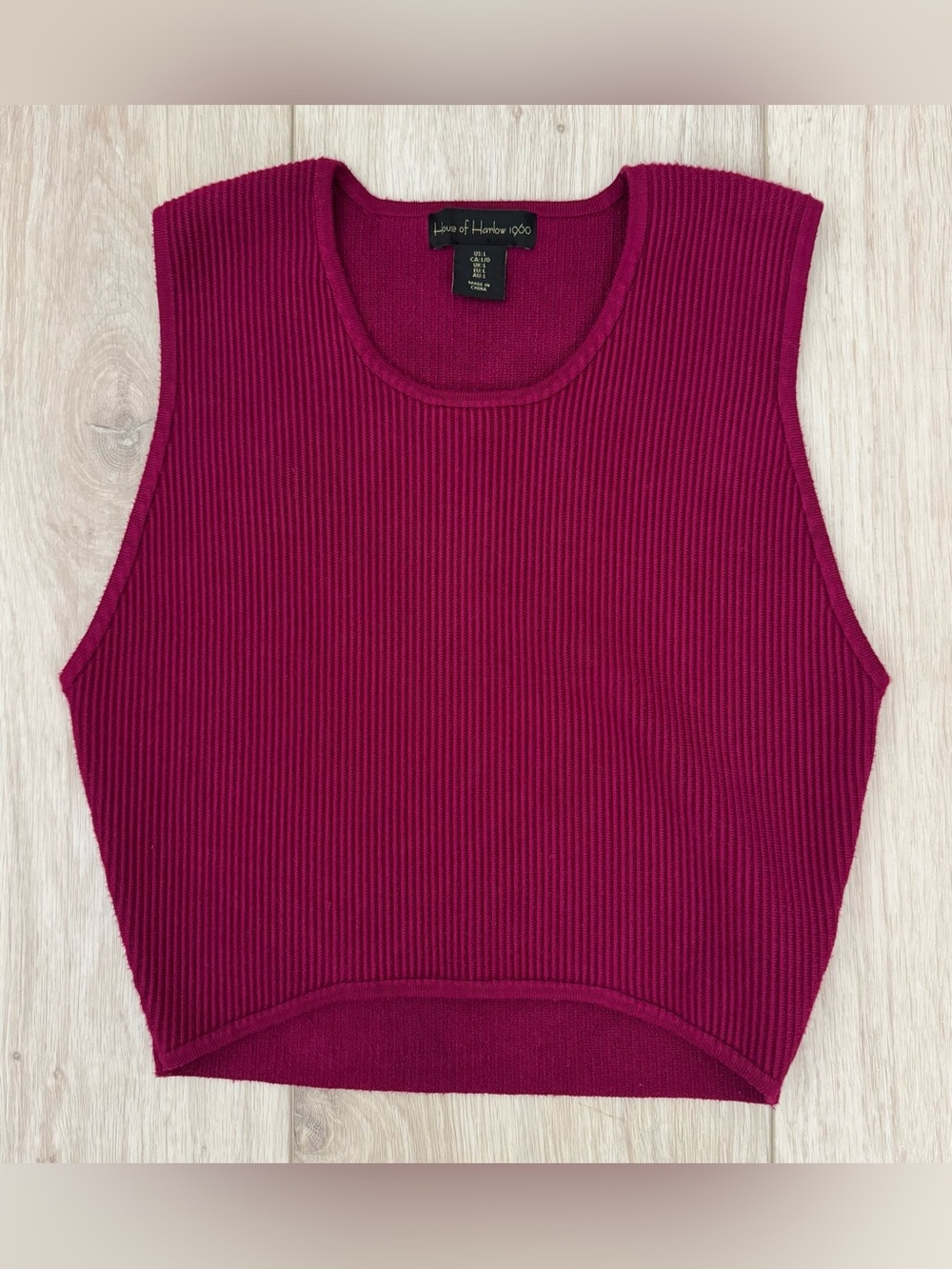 House of Harlow 1960 Ribbed Crop Top in Deep Berry